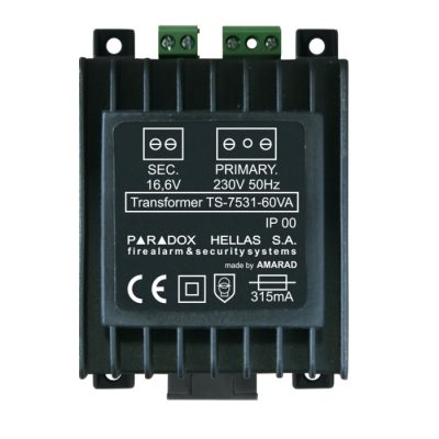 Μετασχηματιστής για πίνακες Paradox 16.6V 60VA ts 7531