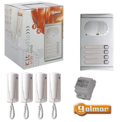 Σετ θυροτηλεφώνων 4 διαμερισμάτων Golmar Kit 4140/AL